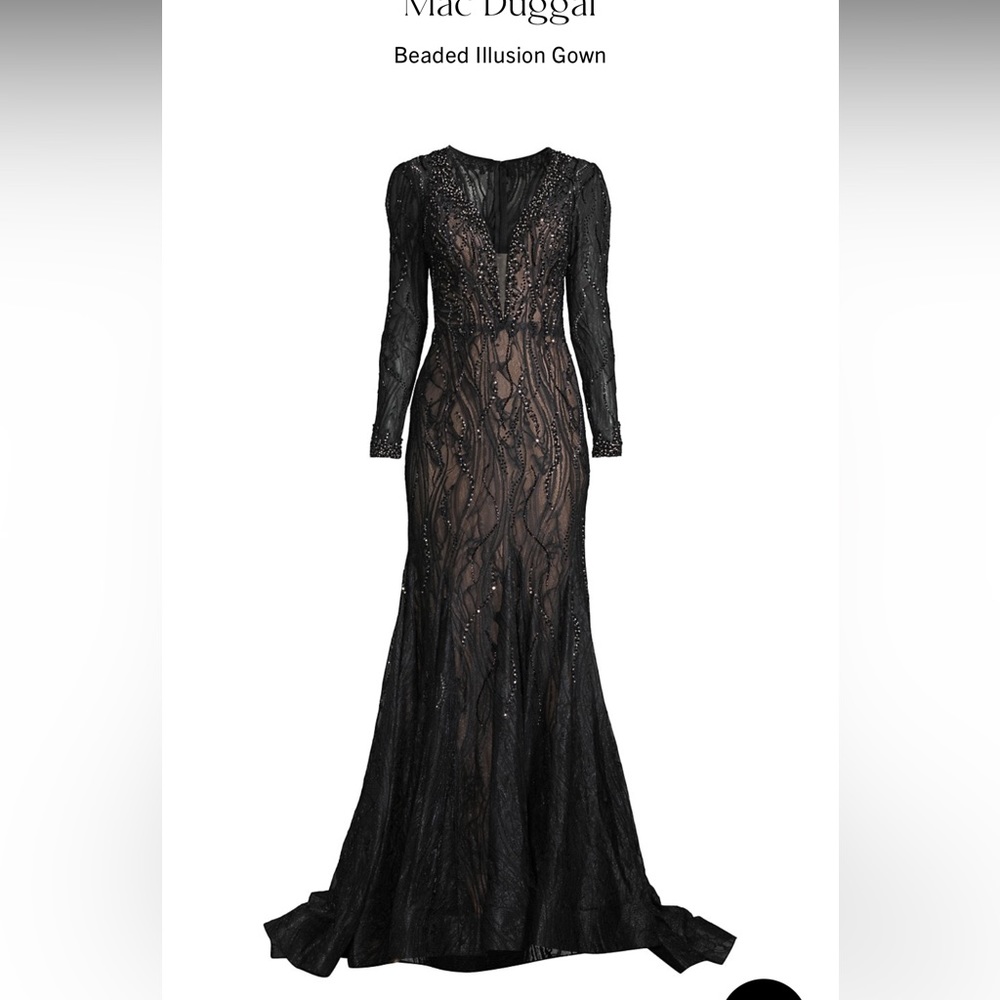 COPY - Mac Duggal Black gown, wore once for a black tie wedding.